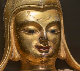 19th Chinese Tibetan Antique Gilt Bronze Buddha 6