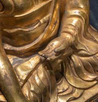 19th Chinese Tibetan Antique Gilt Bronze Buddha 7