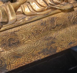 19th Chinese Tibetan Antique Gilt Bronze Buddha 9
