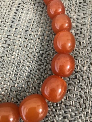 Vintage Baltic Amber Butterscotch Egg Yolk Beaded Necklace 91 Grams 3