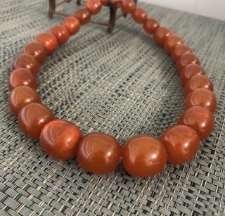 Vintage Baltic Amber Butterscotch Egg Yolk Beaded Necklace 91 Grams 7