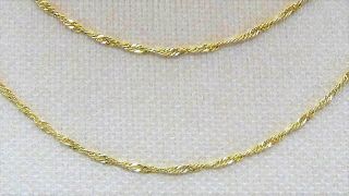 Solid 18k 750 Yellow Gold Dainty Twisted Cable Chain Vintage Necklace