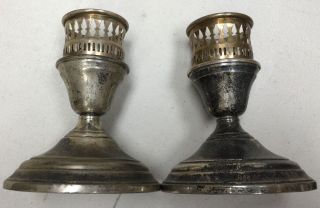 Vintage Pair Sterling Silver Candlesticks 5 " Tall International Berkeley