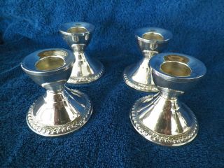 Set Of 4 Duchin 2 3/8 " Weighted Sterling Silver Candlesticks