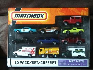 2009 Matchbox Fast 10 Pack With Rare Red Toyota Land Cruiser