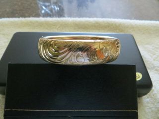 Antique Victorian Rose Gold Bangle Bracelet With Gorgeous Scroll Detail