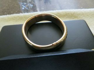 Antique Victorian Rose Gold Bangle Bracelet With Gorgeous Scroll Detail 3