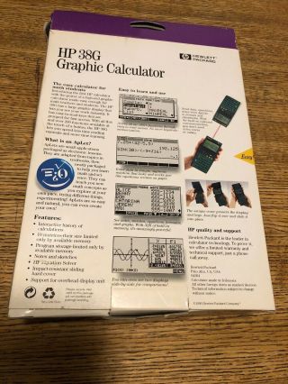 VINTAGE HP HEWLETT PACKARD 38G GRAPHIC CALCULATOR W GUIDE 38 G 1995 3