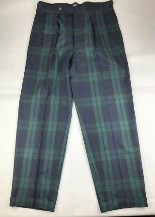 Polo By Ralph Lauren Vintage Plaid Pants 36 X 36 Golf Made In Usa