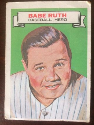 Vintage 1952 Topps Babe Ruth 12 Yankees Baseball Trading Card - Look & See