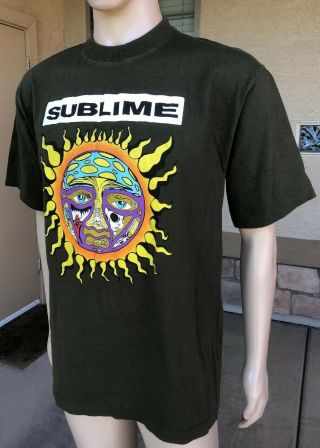 EUC Rare Vintage 90s Sublime Punk Band T Shirt Blue Grape Size XL 97’ Crying Sun 2