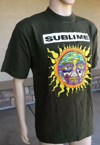 EUC Rare Vintage 90s Sublime Punk Band T Shirt Blue Grape Size XL 97’ Crying Sun 3