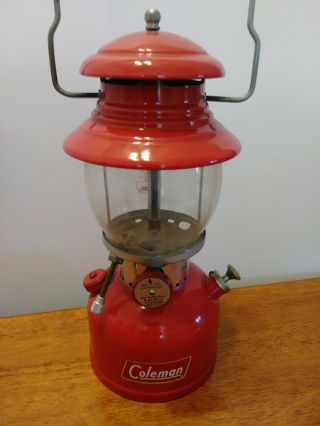 Vintage Coleman 200a Red Single Mantle Lantern Dated 4/60