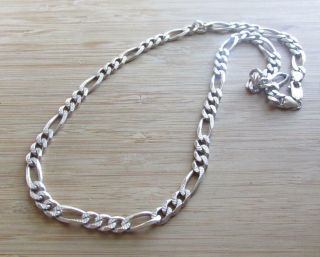 Sterling Silver Figaro Link Necklace; Italy 24 " 58.  7grams 12 - D2379