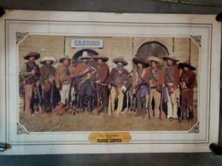 Vintage Rare Bianchi Leather Poster Print Ad Cantina Mexican Large 24 X 36