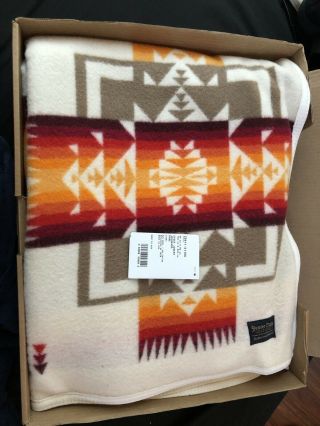 Vtg Pendleton Beaver State Wool Navajo Blanket 64 X 80 Chief Joseph Design Throw