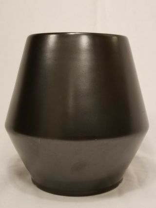 Vintage 1950s Tracy Irwin Satin Black 516 Bauer Vase Pot 6” Pottery Ceramic Mcm