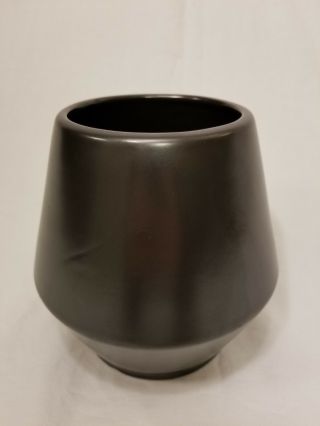 Vintage 1950s Tracy Irwin Satin Black 516 Bauer Vase Pot 6” Pottery Ceramic MCM 3