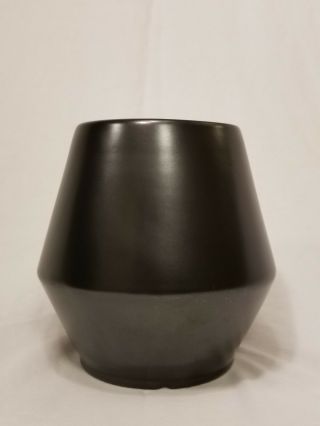 Vintage 1950s Tracy Irwin Satin Black 516 Bauer Vase Pot 6” Pottery Ceramic MCM 4