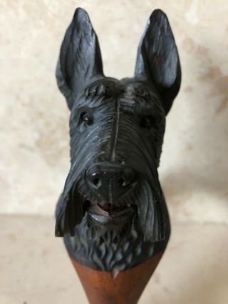 Vintage Scottie Dog Terrier Hand Carved Wood Nutcracker Germany Black Forest