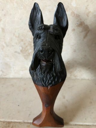 Vintage Scottie Dog Terrier Hand Carved Wood Nutcracker Germany Black Forest 2
