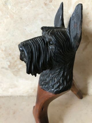 Vintage Scottie Dog Terrier Hand Carved Wood Nutcracker Germany Black Forest 4