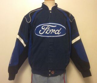 Vintage Jh Design Nascar Ford Motor Co.  Racing Jacket Large