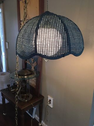 Vintage Rattan Light Fixture Ceiling Pendant Wicker Rattan Style Lamp Shade