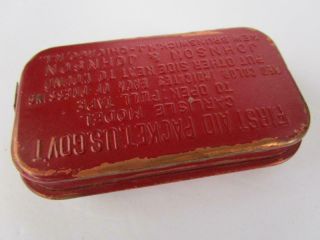 Vintage Red Carlisle United States Military First Aid Cannister Field Packet