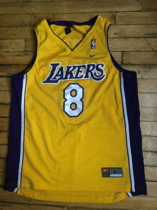 Rare Vtg Nike Nba Los Angeles Lakers Kobe Bryant Yellow Jersey (sz Large) Mamba