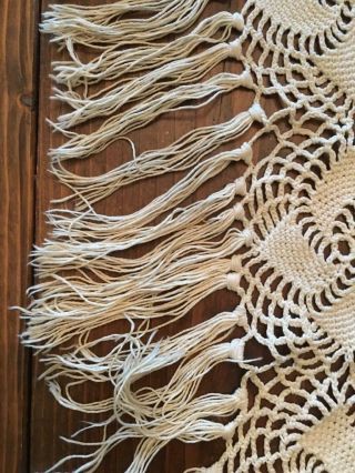 Fine Antique Vintage COVERLET CROCHET LACE Bed Cover Handmade TABLECLOTH 95x102 8