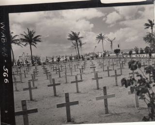Wwii Confidential Photo 27th Division Cemetery Graves 1945 Saipan 727