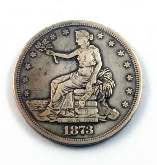 1873 Cc Trade Dollar Rare Carson City Coin With Great Detail