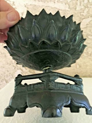 Chinese Ming Period Bronze Lotus Stand 7