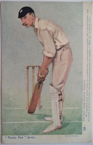 Jackson F.  S.  Yorkshire & England Scarce Vintage Cricket Postcard