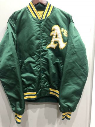 Vintage Oakland A’s Athletics Satin Starter Jacket Size X - Large Xl Mens Wow