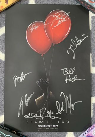 Sdcc 2019 Stephen King’s It Chapter 2 Cast Signed Poster Rare