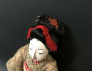 Late Edo to Early Meiji Japanese Antique Gofun Mitsuore Doll Ningyo The Girl. 5