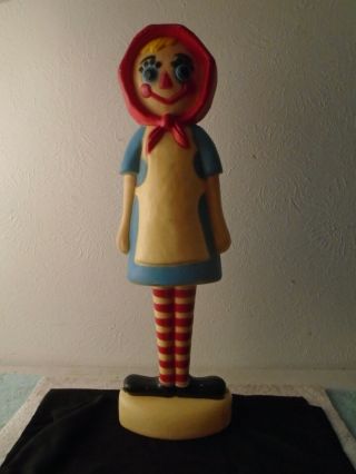 Vintage 1950s Reggedy Ann Pippy Lighted Blow Mold Yard Decoration 26