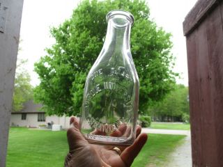 Vintage Purdue University Creamery Quart Indiana Milk Bottle