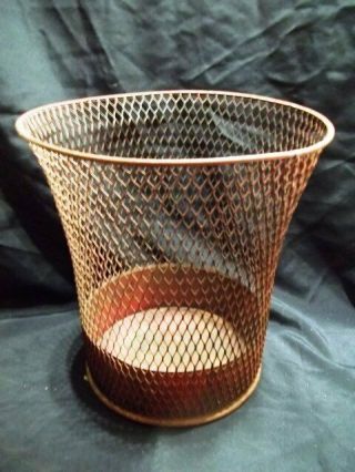 Vtg Nemco Industrial Wire Mesh Trash Garbage Can Waste Basket Chicago Factory