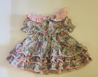 VTG Martha’s Miniatures Dress Ruggles Floral 18 Mos Full Circle 3