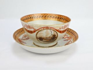 Antique 18c American Market Chinese Export Cup And Saucer - Ex Elinor Gordon Pc