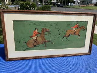 Vintage Dorothy Hardy Signed & Framed Watercolor “in And Out” Horse Painting