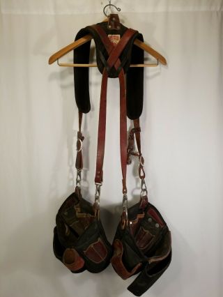 Occidental Leather Adjust To Fit Tool Bag Belt Pouch Suspenders Vintage Flaws