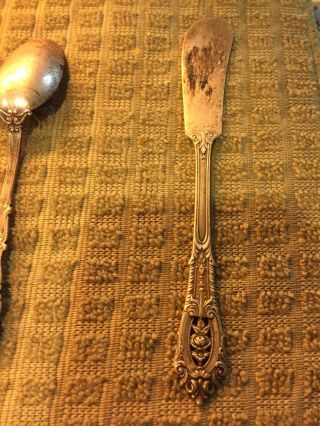 Antique Sterling Silver Spoons & Butter Knife 8