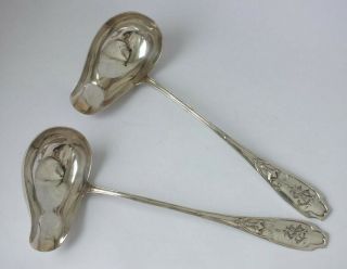 Art Nouveau 800 Standard Solid Silver Ladles/ L 18.  5 Cm/ 122 G