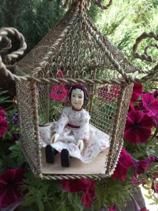 carved wood Hitty doll in vintage style 4