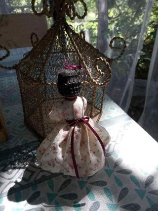 carved wood Hitty doll in vintage style 5