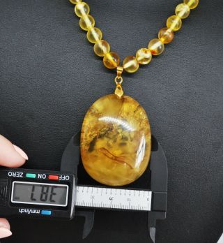42.  99g FINE Vintage Marbled Baltic Amber Necklace Beads Rosary Misbah Egg Yolk 2